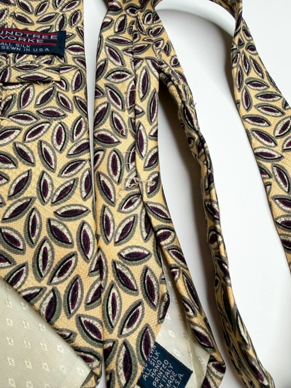 Bundle of 5 Silk Ties Geoffrey Beene Roundtree Blue Patterned Designer Lot